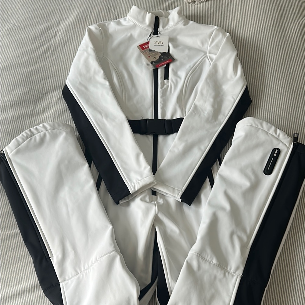 White and Black Ski Suit